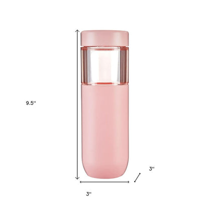 Clear And Blush Stainless Steel Straight Shape Stemless Drinking Glass