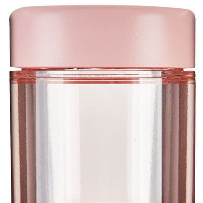 Clear And Blush Stainless Steel Straight Shape Stemless Drinking Glass