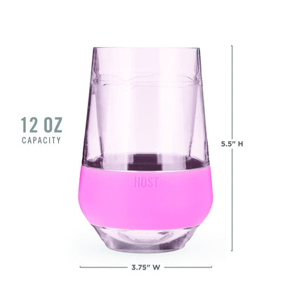 Set of Two Clear And Blush Plastic Angular Shape Stemless All Purpose Wine Glass