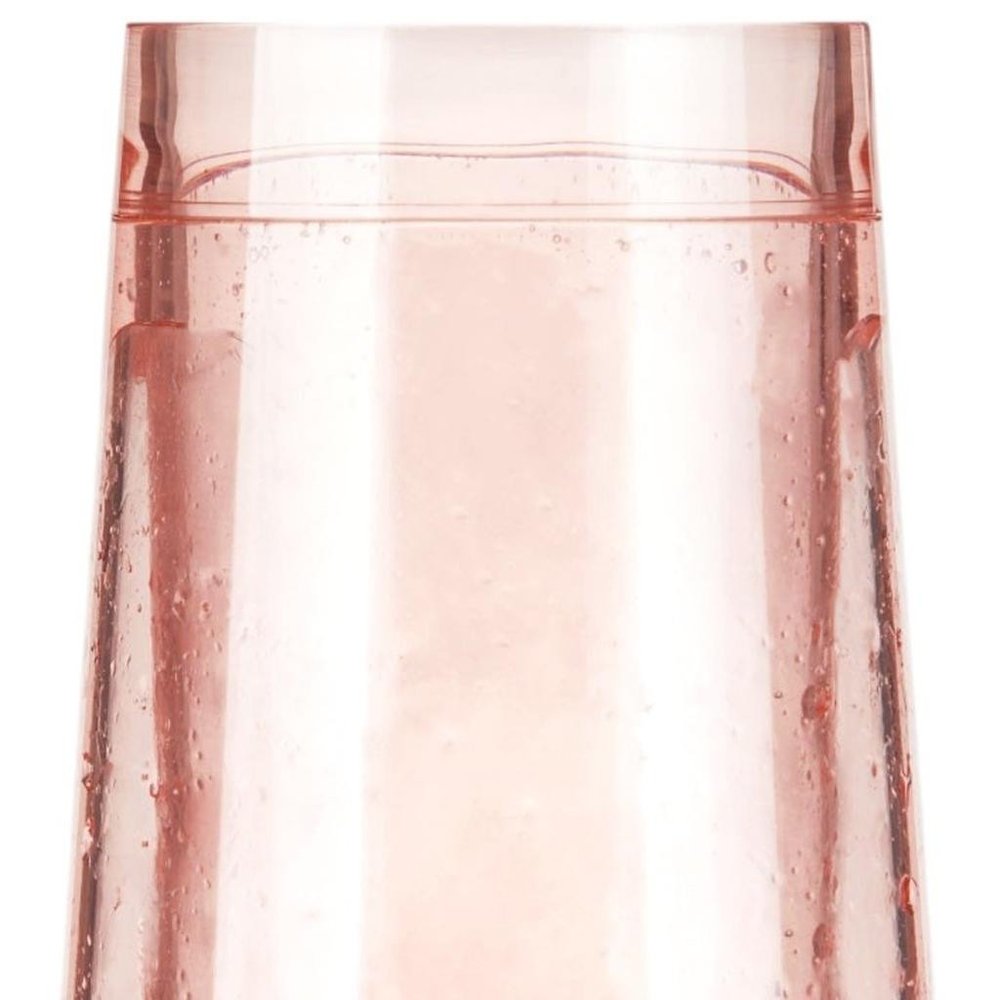 Set of Two Blush Plastic Angular Shape Stemless White Wine Glass