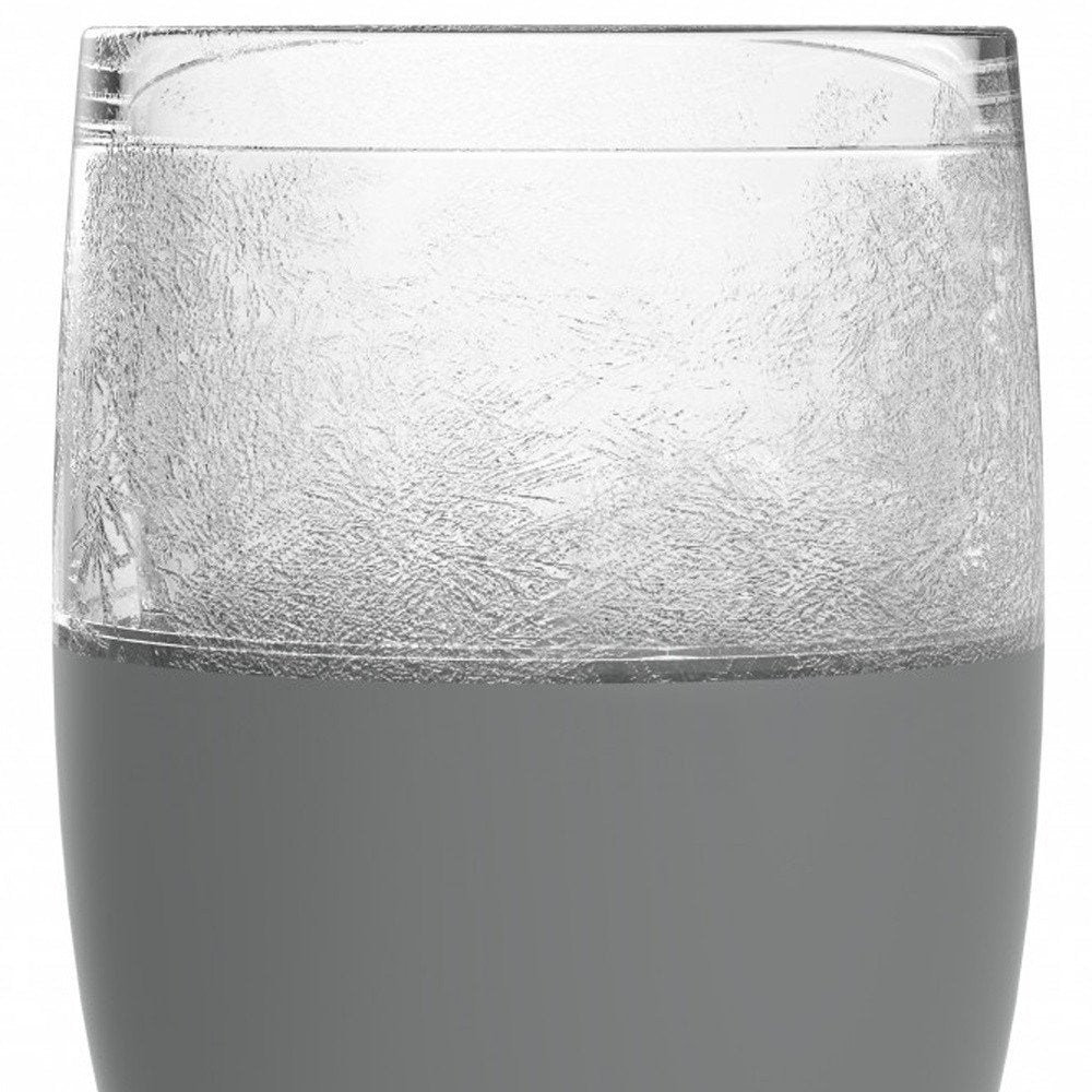 Clear And Gray Tritan Plastic Unique Shape Stemless Pint Glass