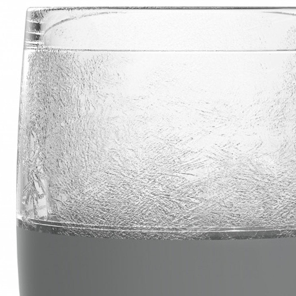 Clear And Gray Tritan Plastic Unique Shape Stemless Pint Glass