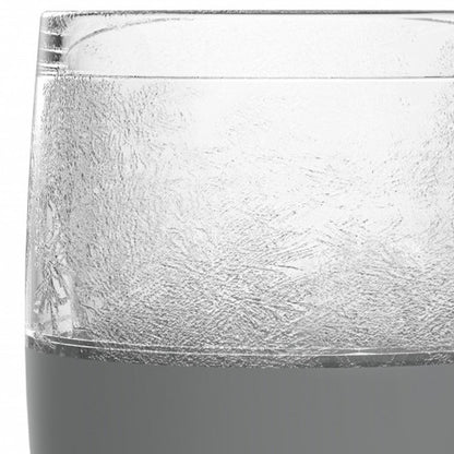 Clear And Gray Tritan Plastic Unique Shape Stemless Pint Glass