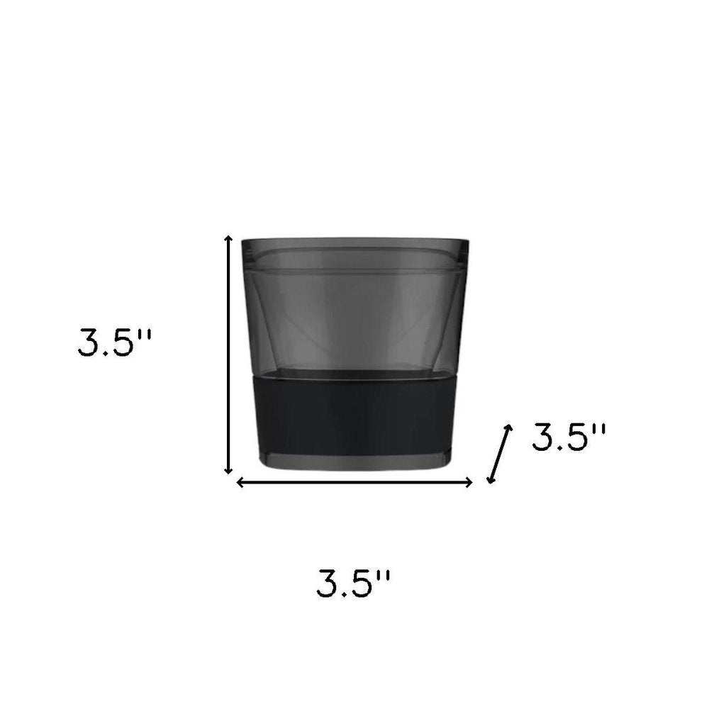 Set of Two Black Tritan Plastic Straight Shape Stemless Whiskey Glass