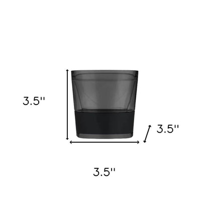 Set of Two Black Tritan Plastic Straight Shape Stemless Whiskey Glass