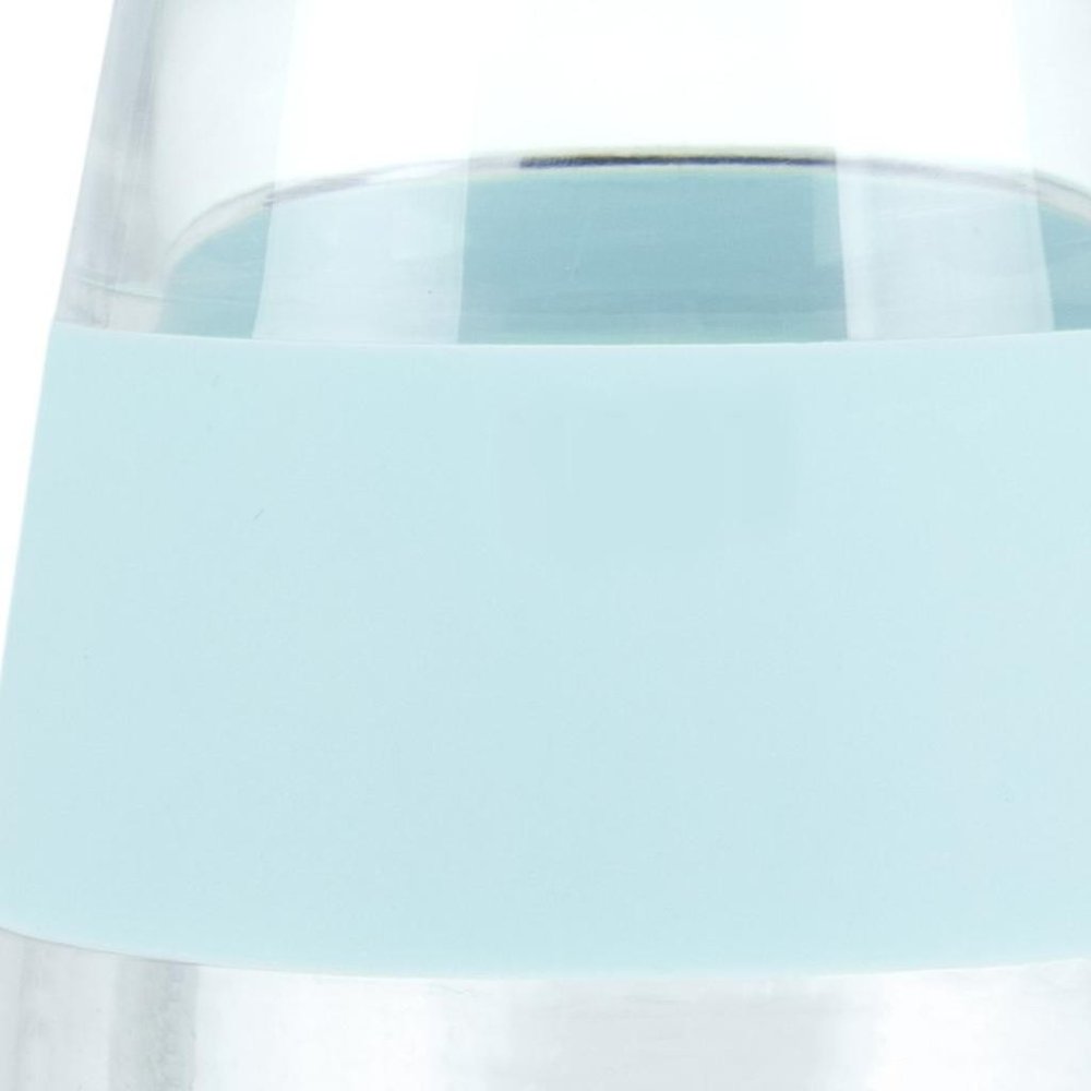 Clear And Blue Tritan Plastic Convex Curve Shape Stemless All Purpose Wine Glass