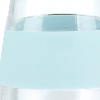 Clear And Blue Tritan Plastic Convex Curve Shape Stemless All Purpose Wine Glass
