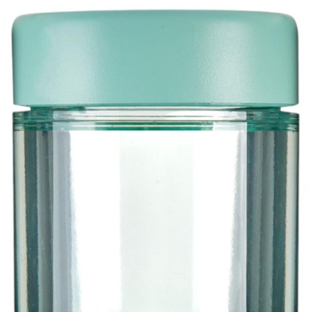 Clear And Green Stainless Steel Straight Shape Stemless Drinking Glass