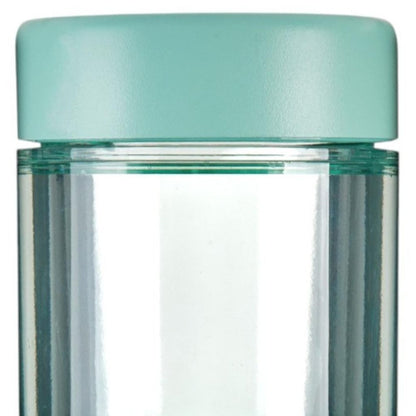 Clear And Green Stainless Steel Straight Shape Stemless Drinking Glass