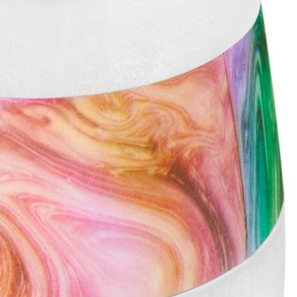 Clear Green And Pink Tritan Plastic Convex Curve Shape Stemless All Purpose Wine Glass