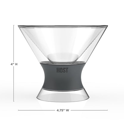 Set of Two Clear And Gray Tritan Plastic Conical Shape Stemless Martini Glass