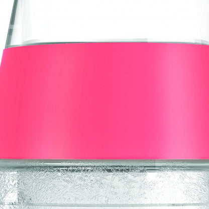 Set of Two Clear And Coral Tritan Plastic Convex Curve Shape Stemless All Purpose Wine Glass