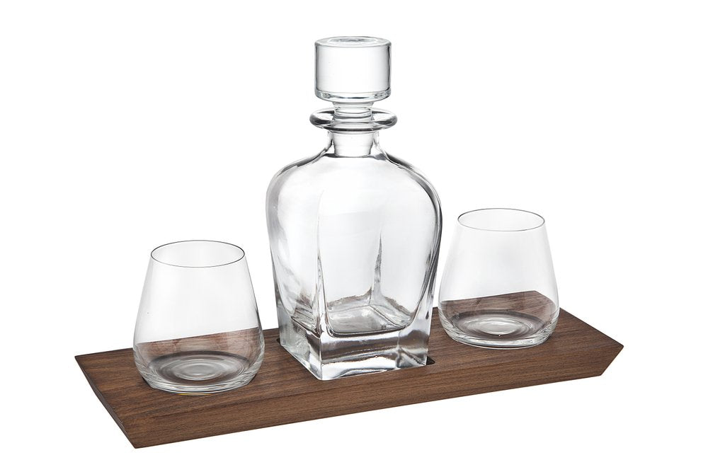 Set Of Two Lead Free Crystal Narrowing Shape Stemless Whiskey Glass
