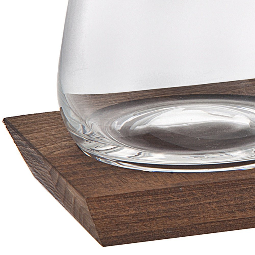Set Of Two Lead Free Crystal Narrowing Shape Stemless Decanter