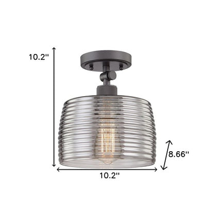 Black Shaded Metal Dimmable Flush Chandelier With Clear Shades
