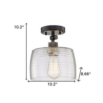 Gray Shaded Metal Dimmable Flush Chandelier With Clear Shades