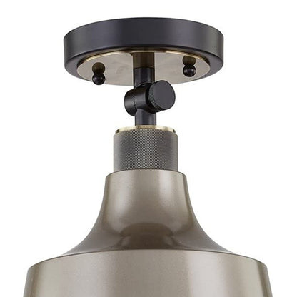 Gray Shaded Metal Dimmable Flush Chandelier With Gold Shades