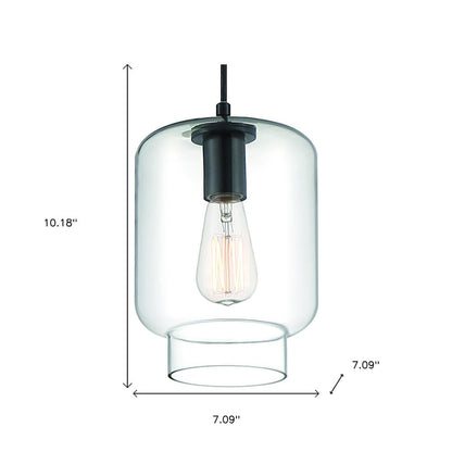 Black Candle Style Metal Dimmable Chandelier With Clear Shades