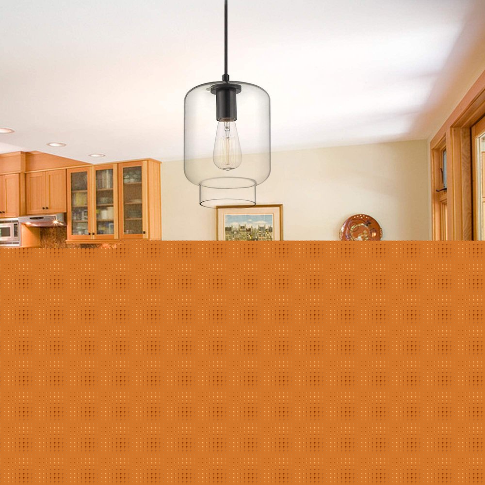 Black Candle Style Metal Dimmable Chandelier With Clear Shades
