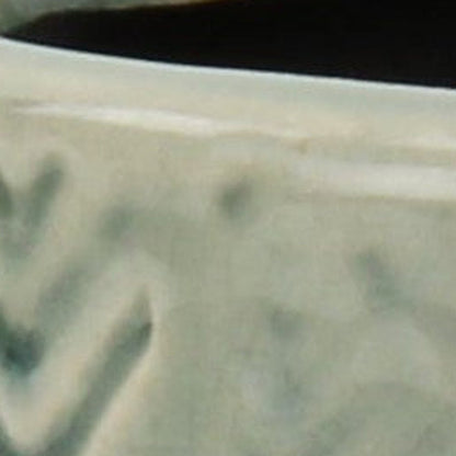 Green Ceramic 16 Ounce Geometric Round Distressed Pot Planter