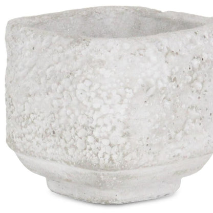 Gray Cement 106 Ounce Crackle Square Distressed Pot Planter