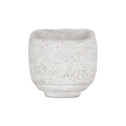 Gray Cement 106 Ounce Crackle Square Distressed Pot Planter