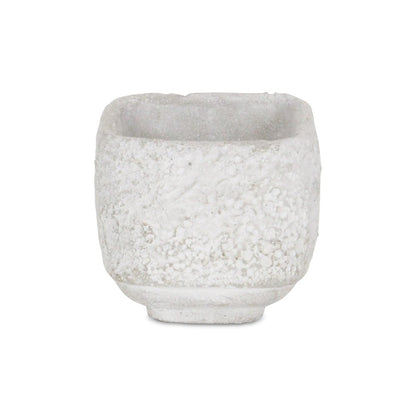Gray Cement 106 Ounce Crackle Square Distressed Pot Planter