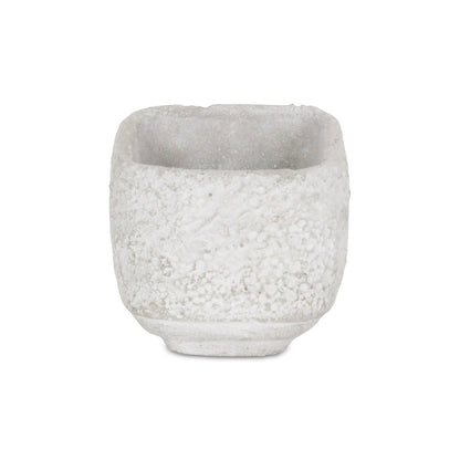 Gray Cement 106 Ounce Crackle Square Distressed Pot Planter