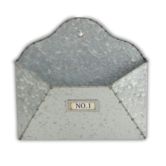 12" Gray Galvanized Metal Paper Organizer