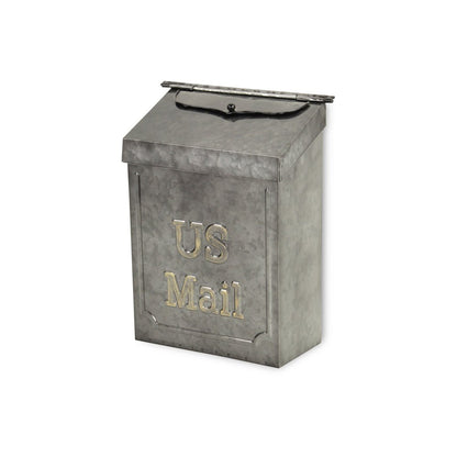 9" Gray Galvanized Metal Paper Organizer With Lid