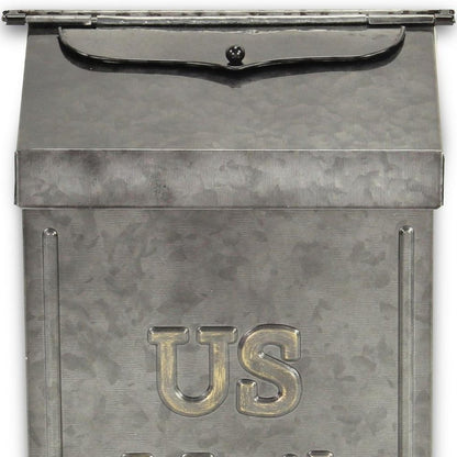 9" Gray Galvanized Metal Paper Organizer With Lid