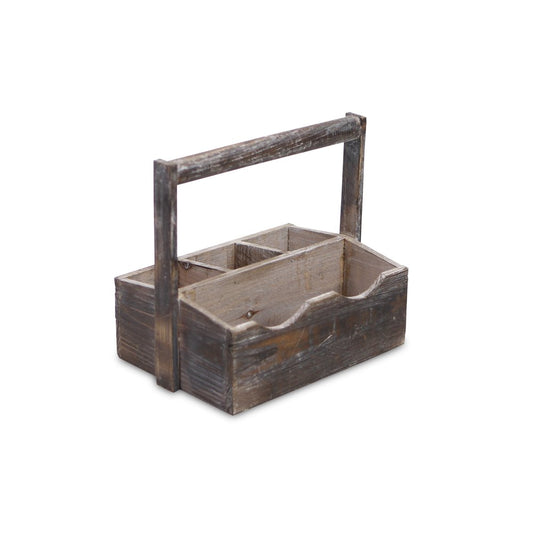 10" Brown Solid Wood Organizing Box