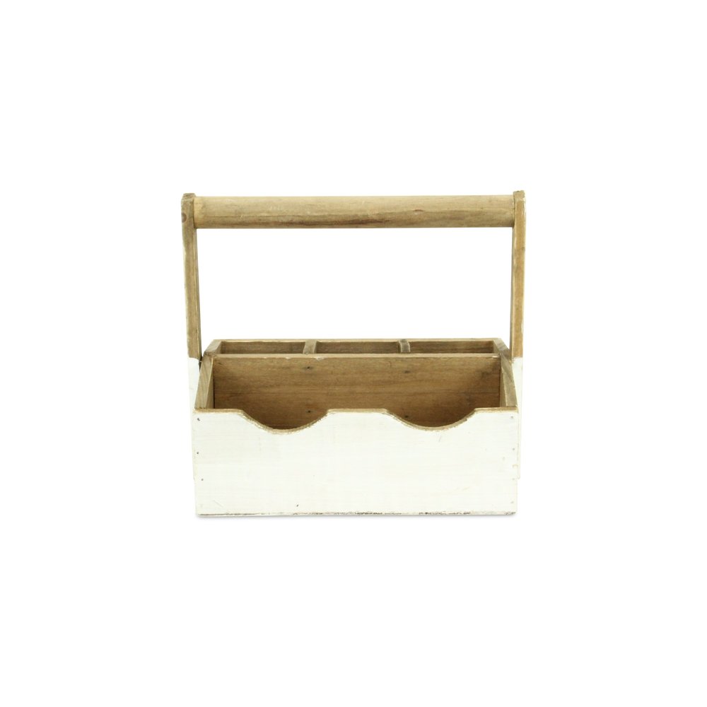 10" White Solid Wood Organizing Box