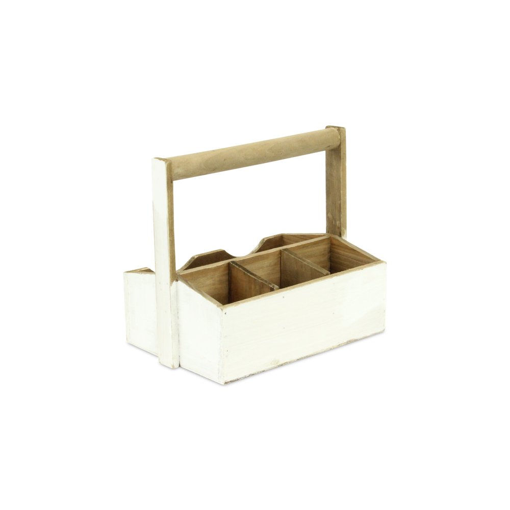 10" White Solid Wood Organizing Box