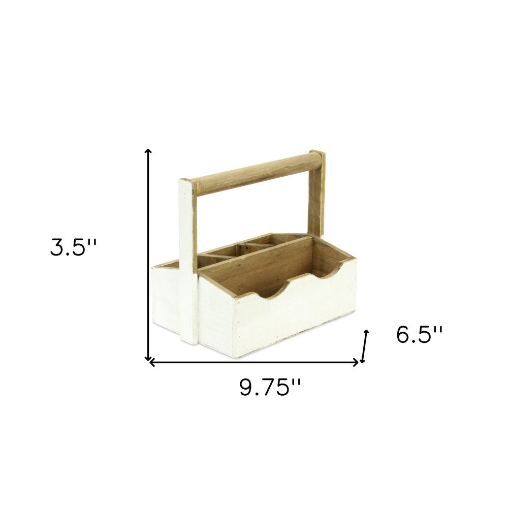 10" White Solid Wood Organizing Box