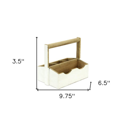 10" White Solid Wood Organizing Box