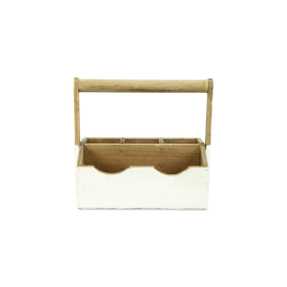 10" White Solid Wood Organizing Box