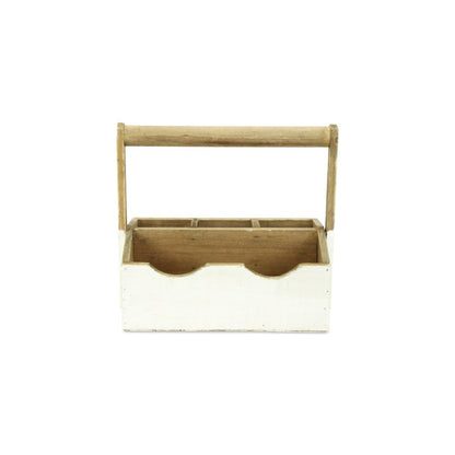 10" White Solid Wood Organizing Box