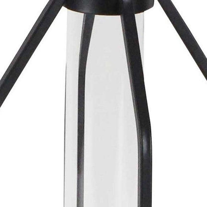 12" Black Clear And Natural Metal Glass And Wood Posy Test Tube Table Vase