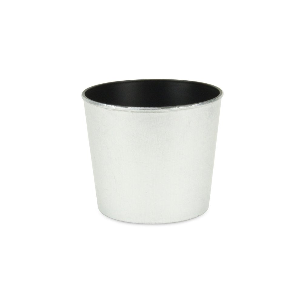 6" Silver Recycled Plastic Indoor Outdoor Round Pot Planter