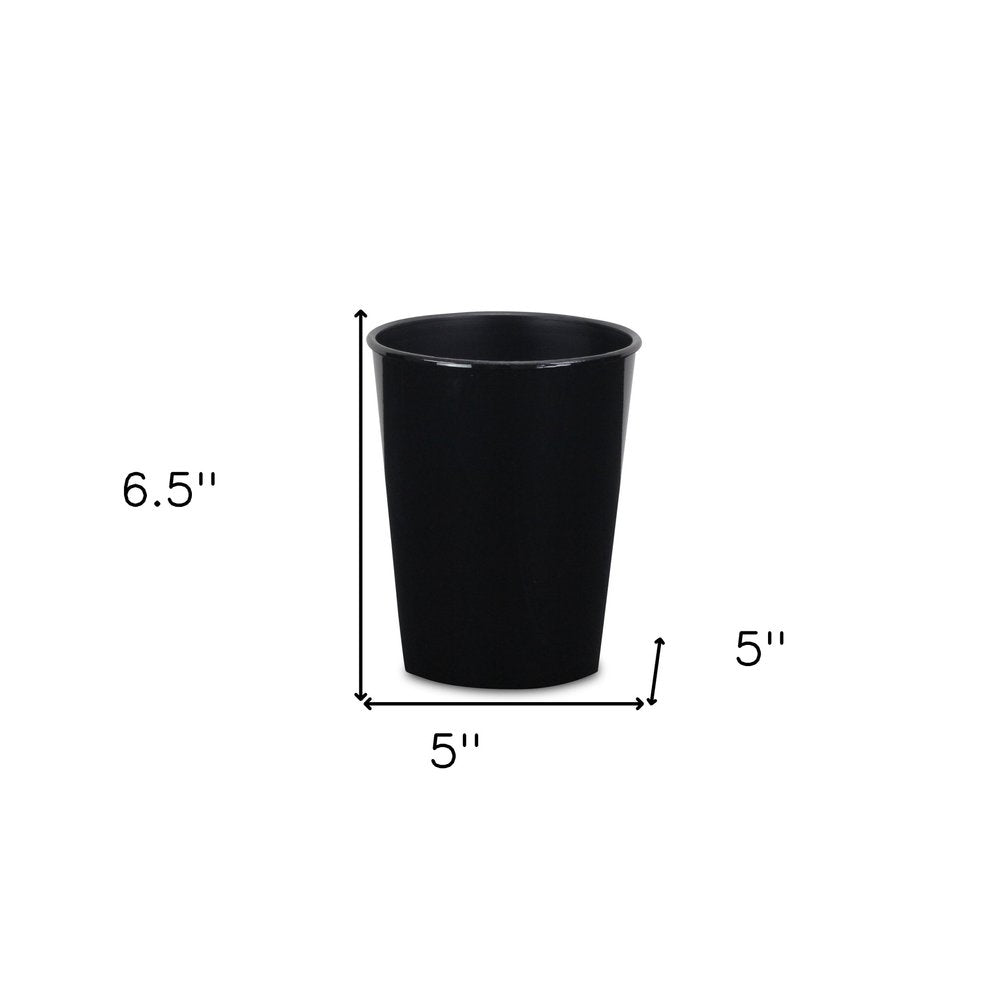 5" Black Recycled Plastic Indoor Outdoor Round Pot Planter