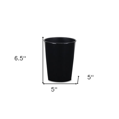 5" Black Recycled Plastic Indoor Outdoor Round Pot Planter