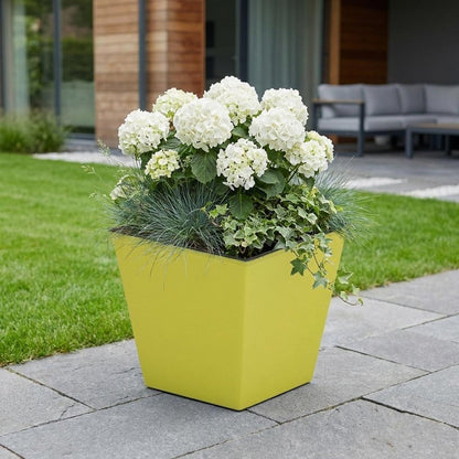 5" Yellow Recycled Plastic Indoor Outdoor Square Pot Planter