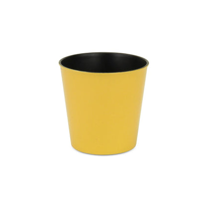 5" Yellow Recycled Plastic Indoor Outdoor Round Pot Planter