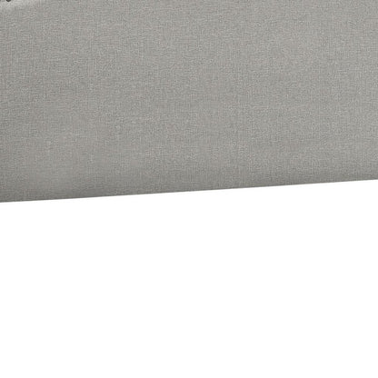 Gray Linen Blend Upholstered Arched Full Headboard With Nail Head Trim