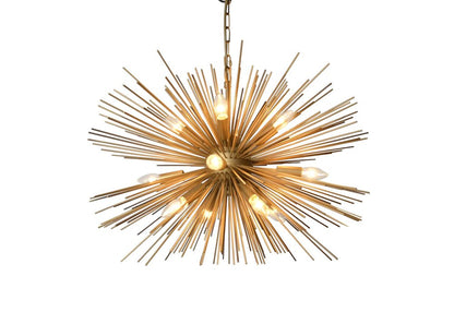 Gold Sputnik Twelve Light Metal Chandelier