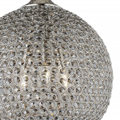 Silver Unique Statement Three Light Metal and Crystal Glass Chandelier With Clear Shades