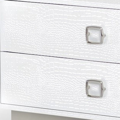 19" White Solid and Manufactured Wood Two Drawer Nightstand