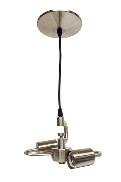 Brass Bulb Two Light Metal Chandelier