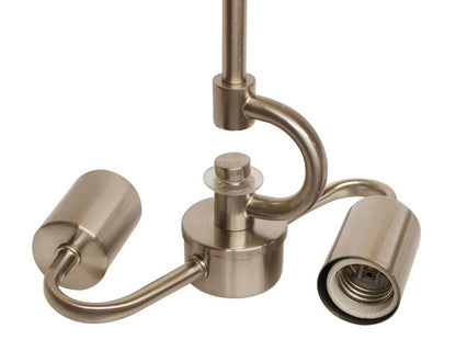 Nickel Bulb Two Light Metal Chandelier